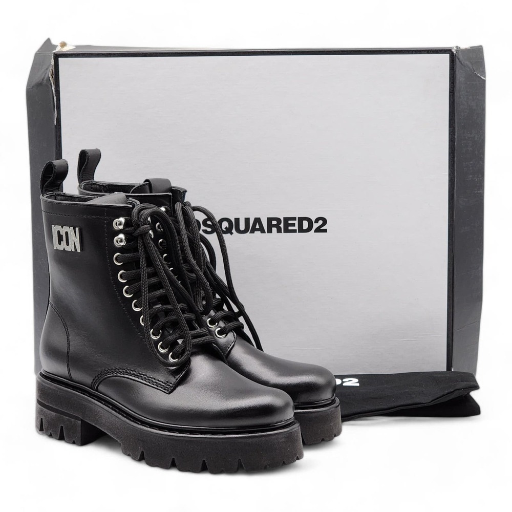 Dsquared2 Icon Clubbing Combat Boots Black 36 (6 US) $880